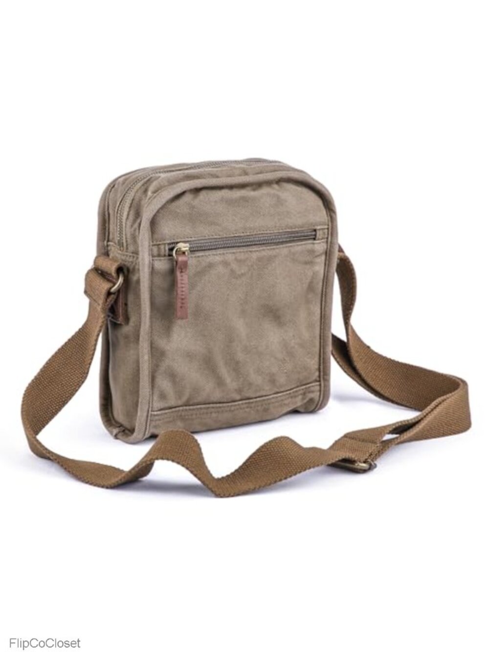 GOOTIUM Canvas Crossbody Field Bag Vintage Compact Messenger Bag